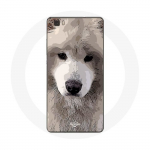 Coque pour Huawei P8 Lite Samoy&egrave;de Gris Race de chiens