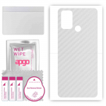 apgo Protective Skin Sticker for the back compatible with Realme C17, Wrap Film, Foil, Vinyl - Pattern Transparent Carbon