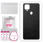 apgo Protective Skin Sticker for the back compatible with ZTE Axon 11 SE 5G, Wrap Film, Foil, Vinyl - Pattern Black Honeycomb
