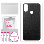apgo Protective Skin Sticker for the back compatible with TCL 304, Wrap Film, Foil, Vinyl - Pattern Black Honeycomb