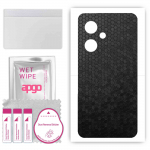 apgo Protective Skin Sticker for the back compatible with Vivo Y27 4G, Wrap Film, Foil, Vinyl - Pattern Black Honeycomb
