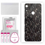 apgo Protective Skin Sticker for the back compatible with Honor 8S 2020, Wrap Film, Foil, Vinyl - Pattern Carbon Black Pixel