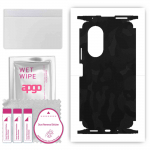apgo Protective Skin Sticker for the back+sides compatible with Honor 50 SE, Full Wrap Film, Foil, Vinyl - Pattern Black Camo