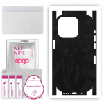 apgo Protective Skin Sticker for the back+sides compatible with Apple iPhone 15 Pro, Full Wrap Film, Foil, Vinyl - Pattern Black Camo