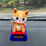 Bobblehead žaislas, automatinis, draugi&scaron;kas, nereikia jokių priedų. Saulės energija varoma &scaron;okių figūrėlė prietaisų skydelyje Yellow Point Ear