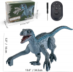 Nuotolinio valdymo dinozaurų žaislai vaikams Elektroninis tikrovi&scaron;kas Velociraptor RC dinozauras su &scaron;viesomis ir riaumojančiais garsais Dovana