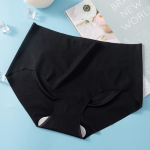 Moteri&scaron;kos besiūlės kelnaitės Ice Silk Vidurio juosmens Elastinės kelnaitės Knickers apatinis trikotažas Moteri&scaron;ki itin ploni vasariniai apatiniai M juoda