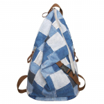 Džinsinio audinio spalvų blokų moteri&scaron;ka kuprinė vyrams languoti kuprinės didelės talpos krep&scaron;ys per petį studento mokyklinis krep&scaron;ys mėlyna