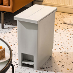 Step on Trash Can Foot Pedal Garbage Bin with Cover Multipurpose Narrow Kitchen for