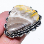 Bumblebee Jasper Gemstone Handmade 925 Sterling Silver Jewelry Ring Size 7 i6z47