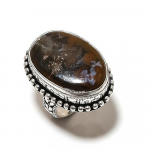 Gabbro Stone Gemstone Handmade 925 Sterling Silver Jewelry Ring Size 8 k0j85