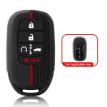 Silikoninis automobilio raktų dėklas, raktų pakabuko dangtelis, skirtas Honda Civic Accord Freed City HRV CRV Civic 11 kartos 2021 2022 2023 m. juoda