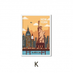 Animacinis filmas Port Kelionės Miestas Plakatas Paryžius Čikaga Londonas Peizažas Drobė Tapyba Anime Iliustracija Siena Menas Nuotraukos Namų dekoras Be rėmelio 21*30cm No Frame