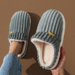 Žieminės unisex glaustos vientisos spalvos plok&scaron;čios pliu&scaron;inės &scaron;lepetės neslystančios &scaron;iltos pūkuotos mulų &scaron;lepetės Moterims Vyrams Namų laisvalaikio batai 40-41