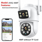 2024 m. Nauja ES 9MP PTZ Wifi kamera Dviejų ekranų 8X skaitmeninis priartinimas žmogaus aptikimo lauko saugumo apsauga CCTV stebėjimo IP kamera iCSee 4MP NO SD Card