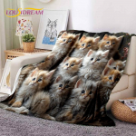 3D persų katė, miela Kaliko katė, Ragdoll animacinių filmų mink&scaron;tos antklodės, &scaron;iltai i&scaron;meta antklodė pikniko lovoms sofa Namų miegamasis Dovana vaikui