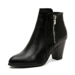 madingi moteri&scaron;ki ankle boots madingi PU odiniai batai auk&scaron;tu kulnu 8cm moteri&scaron;ki batai &scaron;oninis užtrauktukas trumpi batai moterims batai 2024 35 juoda