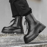 &bdquo;Martin Boots&ldquo; vyri&scaron;ki platformą paauk&scaron;tinantys &bdquo;Derby&ldquo; odiniai batai su didele galva, vyri&scaron;ki vidutiniai trumpi batai, 7368-W 44