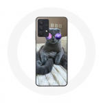 Coque Maniacase pour Samsung Galaxy A32 4G Chat avec Lunettes de vue violettes