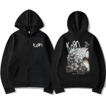 Korn Rock Band Ftl 25 Follow The Leader Gobtuvas su užtrauktuku Vyrams Moterų gotikos laisvalaikio gobtuvai su užtrauktuku Vyri&scaron;ki vintažinė grafinė striukė su užtrauktuku S