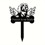 Barzdotojo kolio &scaron;uns memorialinis kuolas Metalinis užuojautos ženklas ir augintinio kapo žymeklis Eleganti&scaron;kas atminimo kuolas Idealus sodui juoda