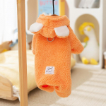 Fleece &Scaron;unų Kombinezonas Kačiukui &Scaron;uniukui &Scaron;ilti Drabužiai Mielos Me&scaron;kiuko Ausytės Mergaitėms &Scaron;uns Paltas Čihuahua Prancūzų Buldogas Bi&scaron;onas Drabužiai Augintinio Pižama XS oranžinė