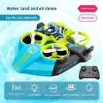 Nuotolinio valdymo pultas mini dronas, fiksuoto auk&scaron;čio be galvos režimas 3 viename jūra, žeme ir oru, 2.4G 6 a&scaron;ių keturkopinis jūrų RC malūnsparnis vaikams 1 Battery žalia