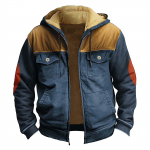 Vyri&scaron;ka dviguba striukė su pastorintu sagu su ki&scaron;eniniu medvilniniu įdėklu L