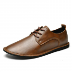 Nauji vyri&scaron;ki natūralios odos batai, kvėpuojantys, lengvi, vyri&scaron;ki laisvalaikio batai, kasdieniai sportbačiai suvarstomi, lauko, vairavimui, plok&scaron;čiapadžiai 38 ruda