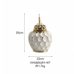 Aukso kra&scaron;teliu keramikinė vaza imbiero indas laikymo indas vintažinė porcelianinė vaza smailus dangtelis laikymo indas gėlių vaza namų dekoracija ornamentas