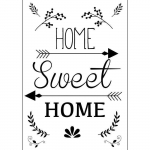 Transfert thermocollant - Ki-Sign - Home Sweet Home - A4 - Facile &agrave; appliquer - Autocollant