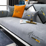 Keturių sezonų auk&scaron;tos kokybės sofų užvalkalai &Scaron;eniliniai vienos spalvos kampinės sofos rank&scaron;luostis Neslystantis apsauginis kilimėlis Sofos Svetainė Namai 110x240cm pilka