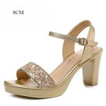 32-43 Blizgučiai Moteri&scaron;ki Sandalai Moteris Vasara Moteri&scaron;ki Auk&scaron;takulniai Vakarėlio Batai Platforminiai Sandalai Dizainerio Batai Moterims Prabangūs Auk&scaron;tos Kokybės 42 beige