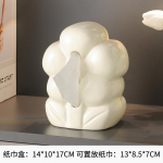 Kūrybinga Miela Gėlių Servetėlių Dėžutė Auk&scaron;čiausios Klasės Prabangi Svetainės Namų Kavos Stalo Dekoras Kremas Stiliaus Keramikinė Servetėlių Dėžutė