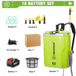 ONEGREEN 20L Elektrinis purk&scaron;tuvas Ličio purk&scaron;tuvas Sodo drėkinimo purk&scaron;tuvas Skaitmeninis ekranas Ne&scaron;iojami belaidžiai žemės ūkio įrankiai, skirti Makita 18v akumuliatoriui 1 Battery EU Plug