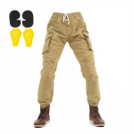 Unisex Visų sezonų motociklų lenktyninės kelnės: Apsauga nuo kritimo, Daug ki&scaron;enių, Slim fit XL chaki
