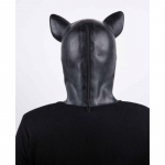 Masquerade latekso feti&scaron;o kaukė su nugaros užtrauktuku, vakarėlio vaidmenų žaidimo priedai, kostiumas black juoda