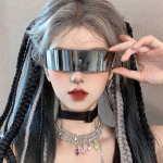 Helovino technologijų pojūčio nuotraukų pozos akiniai nuo saulės mokslinės fantastikos futuristiniai akiniai nuo saulės hip-hopo akiniai naktinis klubas vyri&scaron;ki ir moteri&scaron;ki rai&scaron;teliai