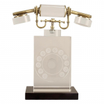Modernūs, lengvi, prabangūs, kūrybingi, retro kri&scaron;tolo telefono rekvizitai, modelių kambario pardavimo biuro pardavimo centro darbalaukio dekoravimo papuo&scaron;alai