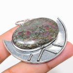 Ruby in Fuchsite Ethnic 925 Sterling Silver Jewelry Pendant 1.93 D5Q14