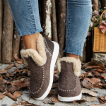Botas romanas c&aacute;lidas y c&oacute;modas para mujer, Botas cortas informales de terciopelo, con punta redonda, para la nieve, a la moda, 36