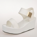 2025 m. vasaros naujos korėjieti&scaron;ko stiliaus madingos moteri&scaron;kos basutės su platforma, auk&scaron;takulniais, plei&scaron;tais, atviru priekiu, romani&scaron;ko stiliaus, moteri&scaron;ki batai 35 balta