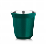 Izoliuotas nerūdijančio plieno espreso puodelis su dvigubomis sienelėmis, metalinis puodelis kapsulinei kavai, demitasse puodelis gėrimams namams, patalpoms ar laukui 80ml žalia
