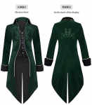 Naujas Viduramžių Retro Smokingas Vidutinio ilgio Panko Vyri&scaron;kas Paltas Helovino Cosplay Vampyro Princo Džentelmeno I&scaron;leistuvių Suknelė S