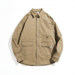 Retro darbo mar&scaron;kiniai vyri&scaron;ki ilgomis rankovėmis nauji laisvi didelio dydžio mar&scaron;kiniai vyri&scaron;ki laisvalaikio striukė vyrai 3XL beige