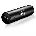 I&scaron;manus automobilinis termosas su temperatūros ekranu, kavos puodelis Mercedes Benz AMG A C E GLC GLA GLE GLB klasei W177 W205 W212 W213 X253 X156 W166 X247 benz juoda