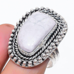 Natural Moonstone Gemstone 925 Sterling Silver Jewelry Ring Size 10 v4g21