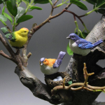 4 vnt./rinkinys Pauk&scaron;telių figūrėlės Mikro kra&scaron;tovaizdžio ornamentai Pauk&scaron;čio lizdas Pauk&scaron;čių kiau&scaron;iniai Mini sodininkystė Bonsai modeliavimo modelis Lėlių namelio dekoras 4Pcs/set