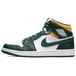 Air Jordan 1 Mid Sonics Vyri&scaron;ki sportbačiai Balti Kilnus-žali Žiedadulkės 554724-371 42.5