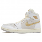 Air Jordan 1 High Zoom Comfort 2 FIBA Unisex Sportbačiai Balti Neutraliai pilki Metalo aukso spalvos DV1307-107 42.5
